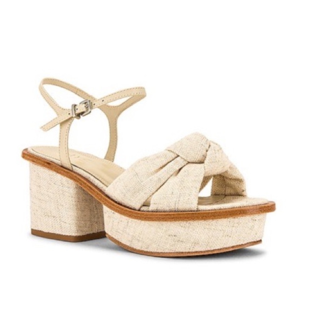 Raye Arden Heel in Natural, Women’s knot platform summer open toe sandal w 9.5